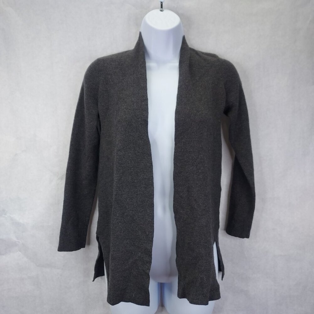 Eileen Fisher Merino Wool Cardigan PP Petite Small Open Sweater Lagenlook Career